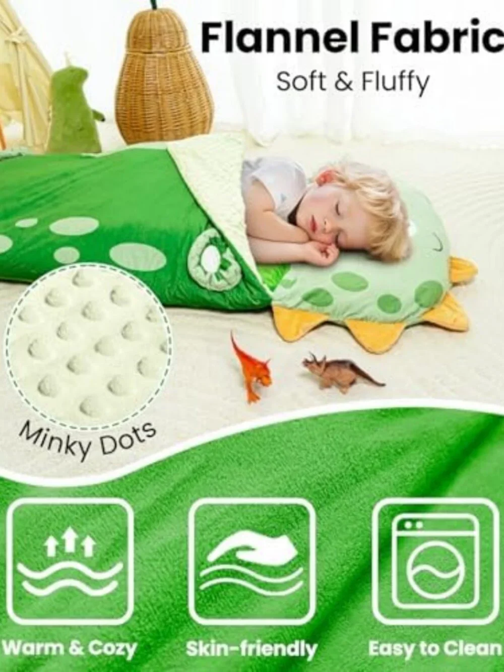 Cozy 3-in-1 Plush Animal Kids Sleeping Bag & Toddler Nap Mat - Perfect for